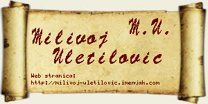 Milivoj Uletilović vizit kartica